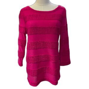 Joseph A Hot Pink Textured Knit Tunic Top Size M NWT